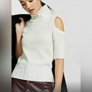 NWT Express Cold Shoulder Elbow Length Turtleneck Sweater